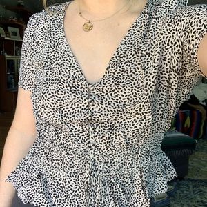 H&M black and white top